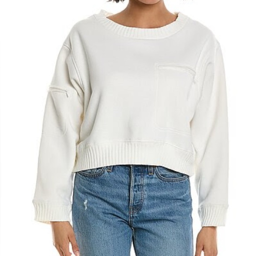 Vintage Havana NWOT Essential Fleece Crewneck Sweatshirt with Zip Pockets